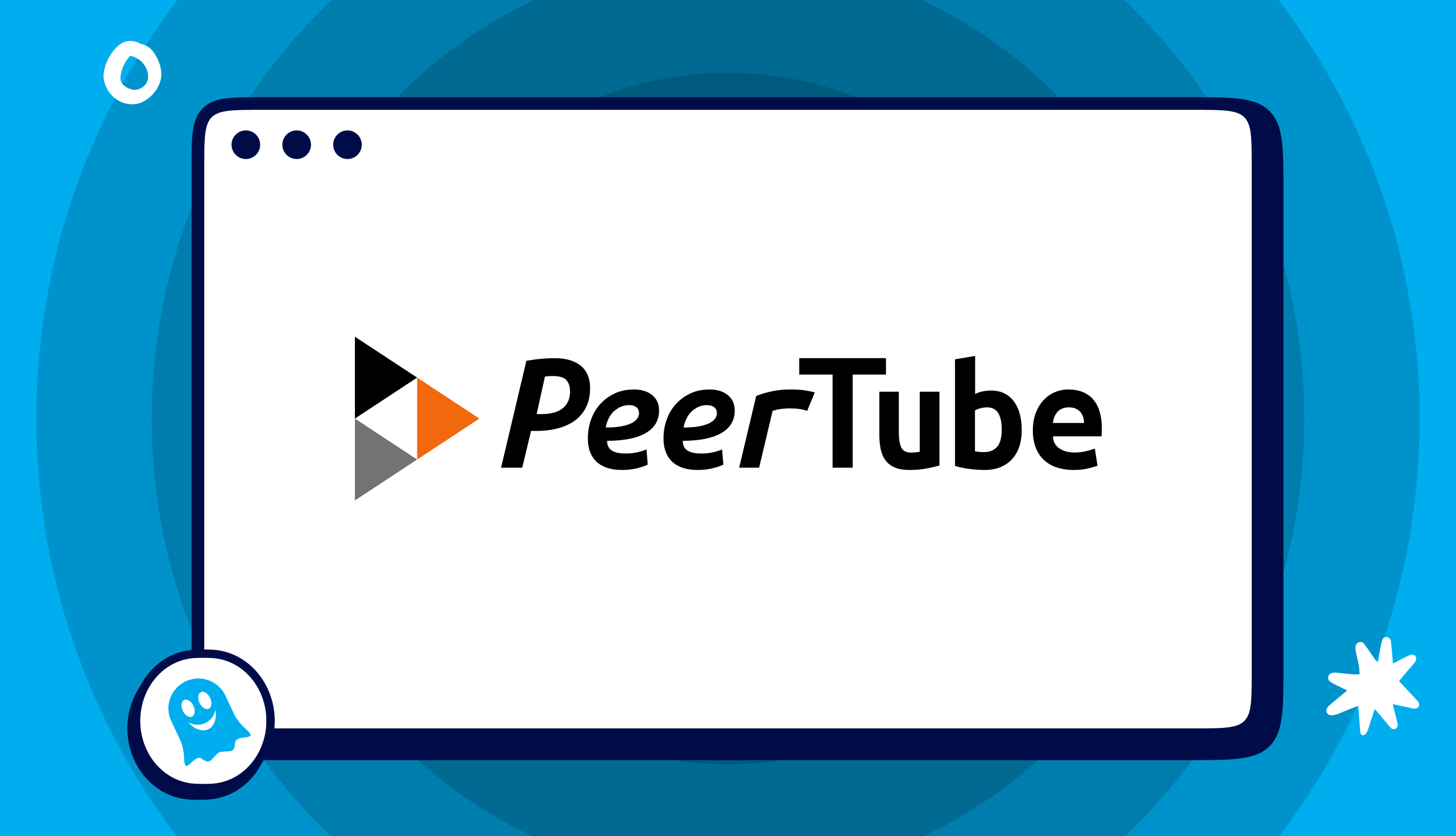 sketchy illustration showing peertube logo